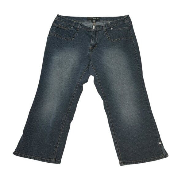 Venezia Jeans Womens Size 16 Medium Flare Leg Crop Casual Wear Pockets Denim - Picture 2 of 12